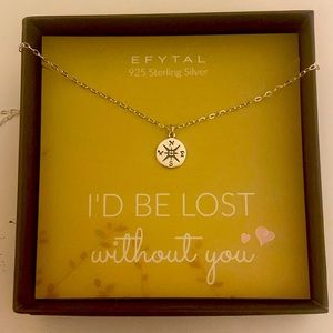 Sterling Silver Compass Necklace